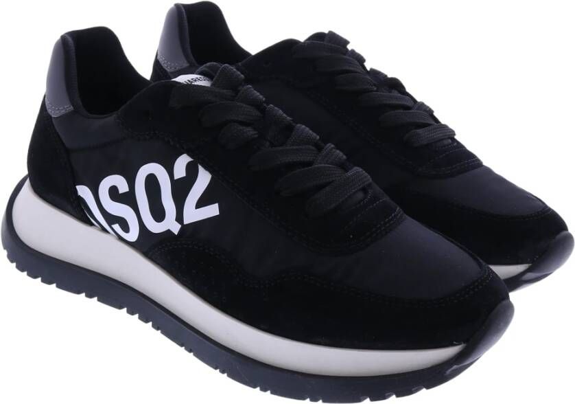 Dsquared2 Veter-up lage top sneakers Zwart Dames