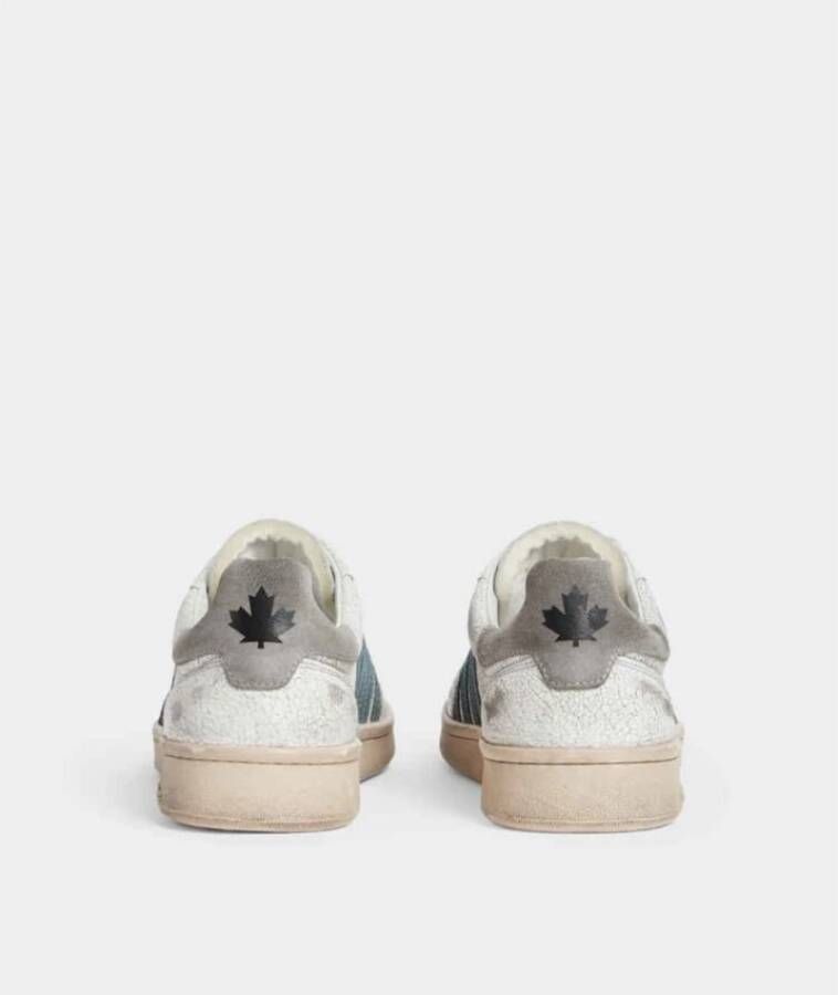 Dsquared2 Vintage Gestreepte Sneakers voor Mannen White Heren