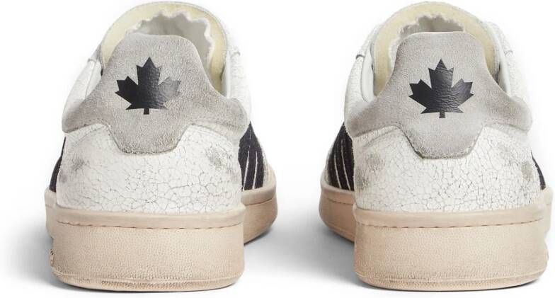 Dsquared2 Vintage Leren Sneakers White Heren