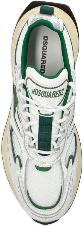 Dsquared2 Witte Groene Blad Sneaker