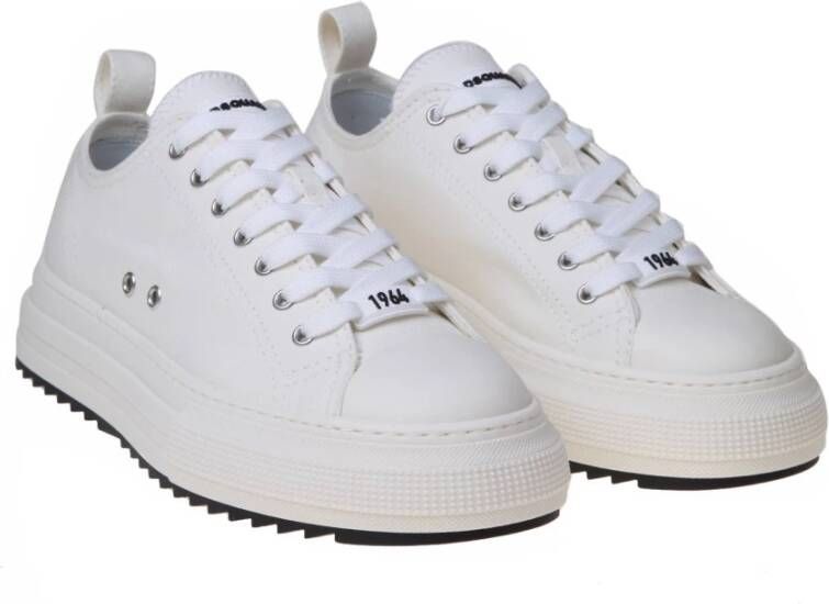 Dsquared2 Witte lage katoenen canvas sneakers White Heren