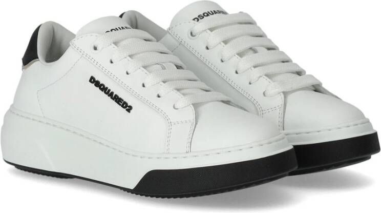 Dsquared2 Witte Leren Bumper Sneaker met Logo Wit Dames