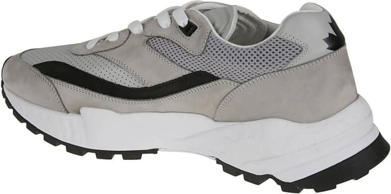 Dsquared2 Witte leren sneakers met geperforeerd detail