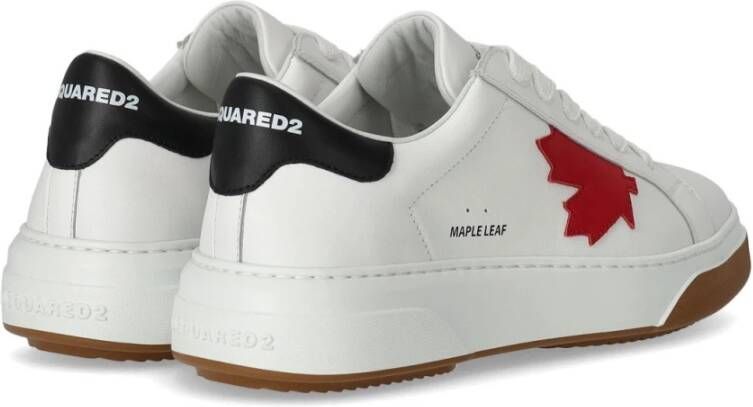 Dsquared2 Witte Maple Leaf Leren Sneaker White Heren