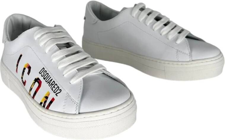 Dsquared2 Witte Palm Icon Bumper Sneaker Wit Dames
