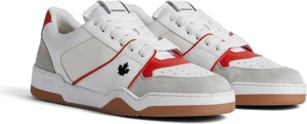 Dsquared2 Witte Panel Sneakers met Geborduurd Logo Multicolor Heren