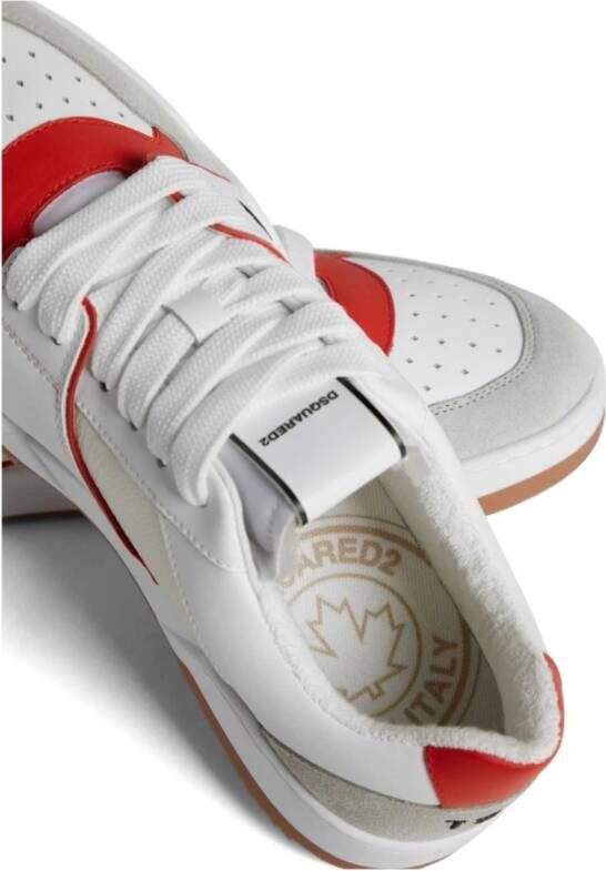 Dsquared2 Witte Panel Sneakers met Geborduurd Logo Multicolor Heren