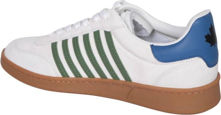 Dsquared2 Witte Sneakers Groene Strepen Blauwe Accenten