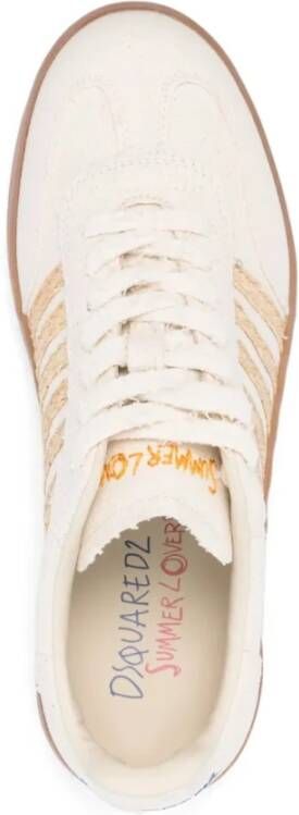 Dsquared2 Witte Sneakers met Katoen en Raffia