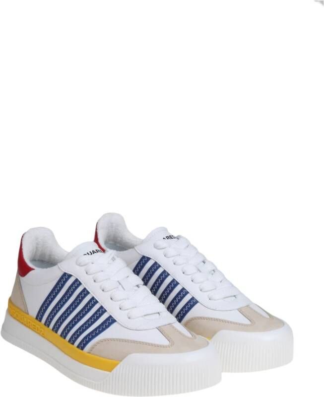 Dsquared2 Witte Blauwe Leren Sneakers Multicolor Heren