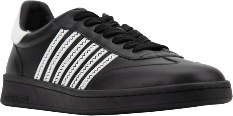 Dsquared2 Zig Zag Leren Sneakers Heren Black Heren