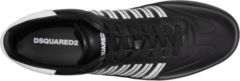 Dsquared2 Zig Zag Leren Sneakers Heren Black Heren