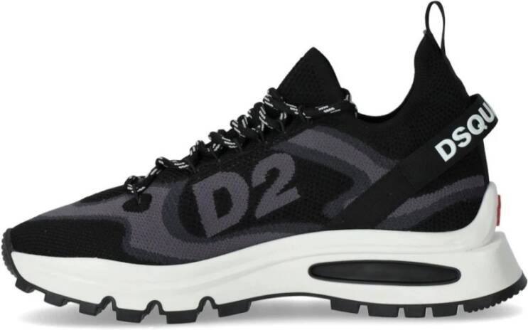 Dsquared2 Zwart en Grijs Stretch Mesh Sneaker Black Heren