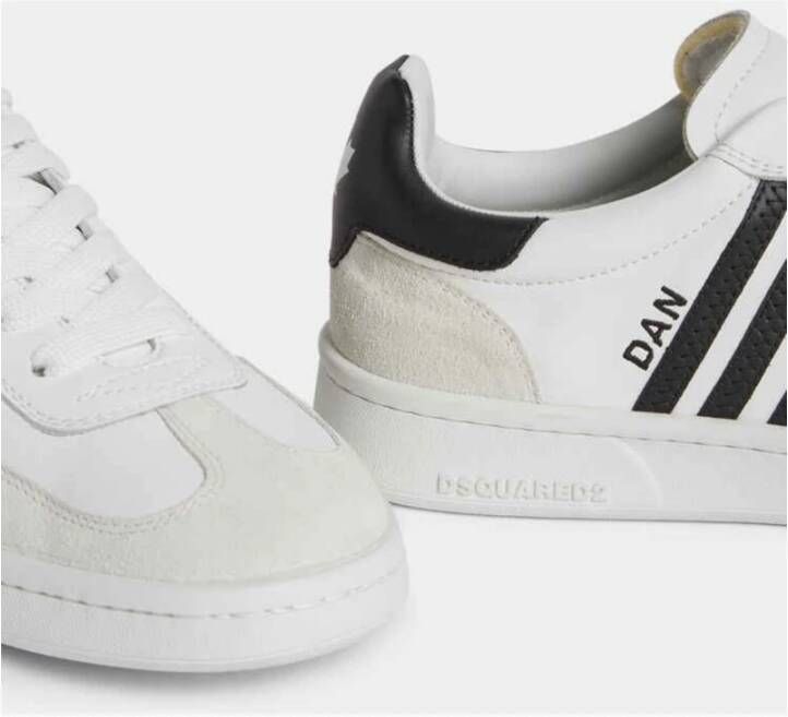 Dsquared2 Zwart Gestreepte Leren Sneakers