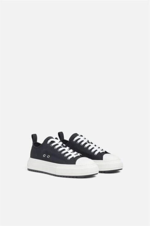 Dsquared2 Zwarte Canvas Veterschoenen Black Heren