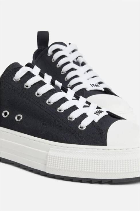 Dsquared2 Zwarte Canvas Veterschoenen Black Heren