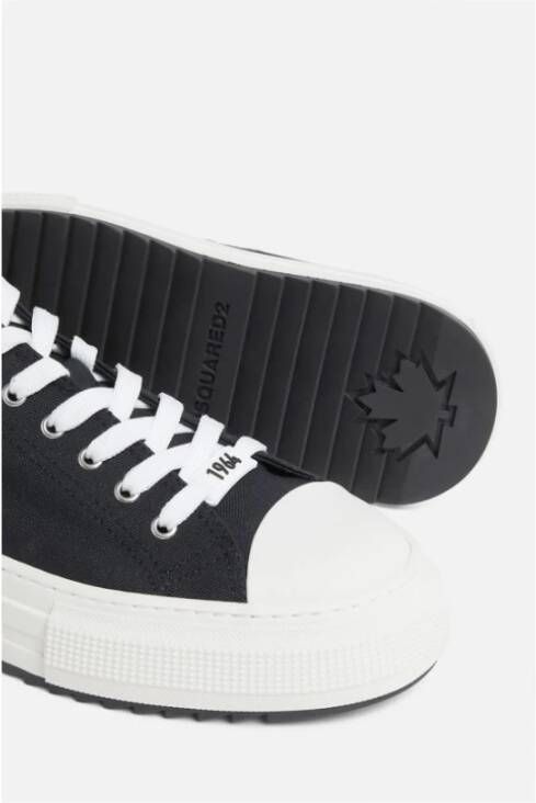 Dsquared2 Zwarte Canvas Veterschoenen Black Heren