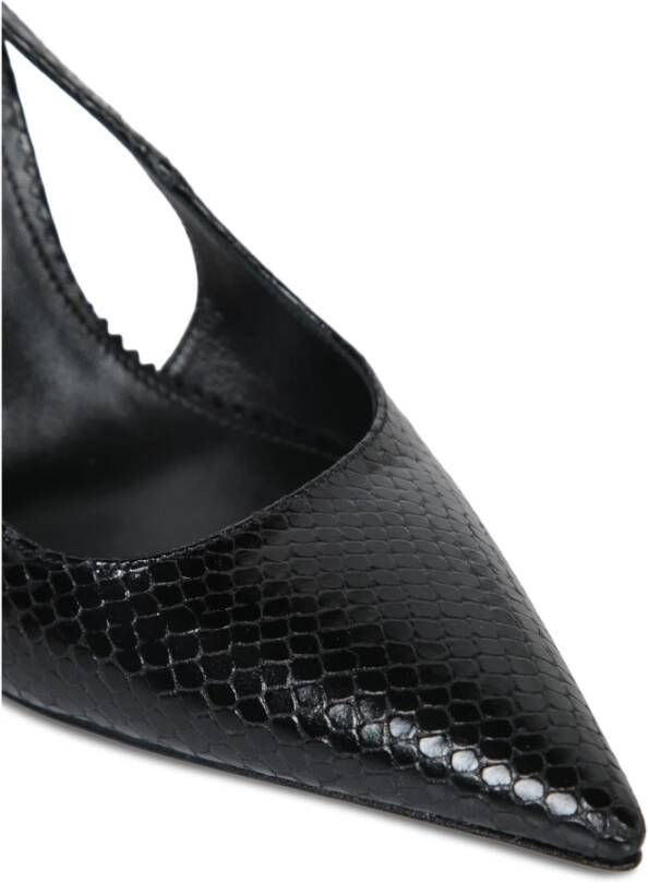 Dsquared2 Zwarte Gelamineerde Slingback Hakken