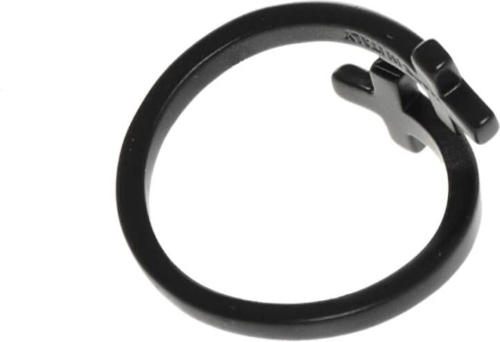 Dsquared2 Zwarte Kruislogo Metalen Ring