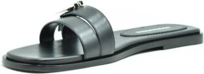 Dsquared2 Zwarte Leren Dames Sandalen Lente Zomer
