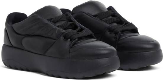 Dsquared2 Zwarte Leren Gewatteerde Sneakers