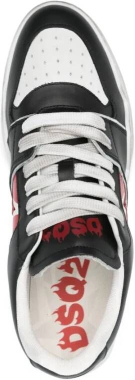 Dsquared2 Zwarte Leren Sneakers