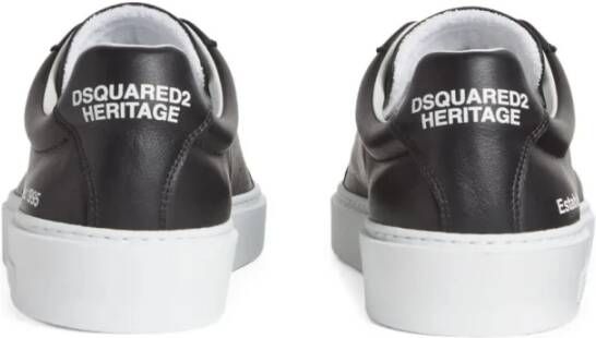 Dsquared2 Zwarte leren sneakers