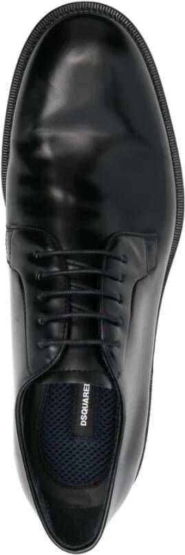 Dsquared2 Zwarte leren veterschoenen