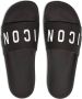 Dsquared2 Zwarte rubberen slippers Stijlvol en comfortabel Zwart - Thumbnail 11