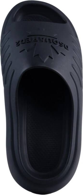 Dsquared2 Zwarte platte schoenen met logodetail Black Heren