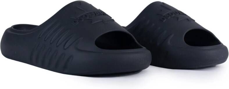Dsquared2 Zwarte platte schoenen met logodetail Black Heren