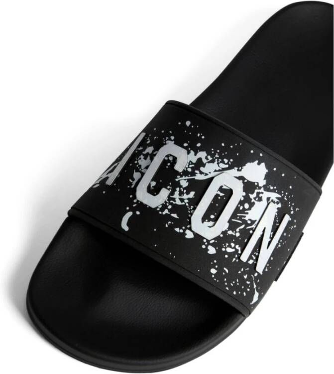 Dsquared2 Gestreepte Slides Black Heren