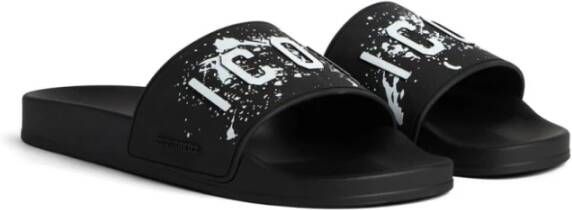 Dsquared2 Gestreepte Slides Black Heren