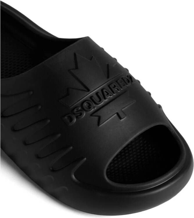 Dsquared2 Zwarte platte schoenen Slides & Thong Black Heren