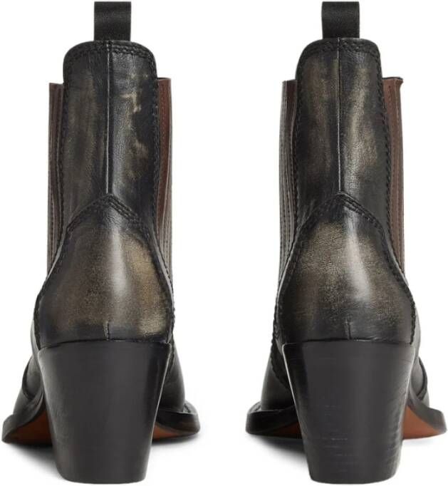Dsquared2 Zwarte puntige neus blokhak schoenen