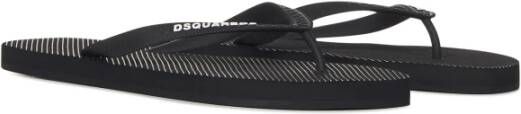 Dsquared2 Zwarte reliëf Slip-On Sandalen Black Heren