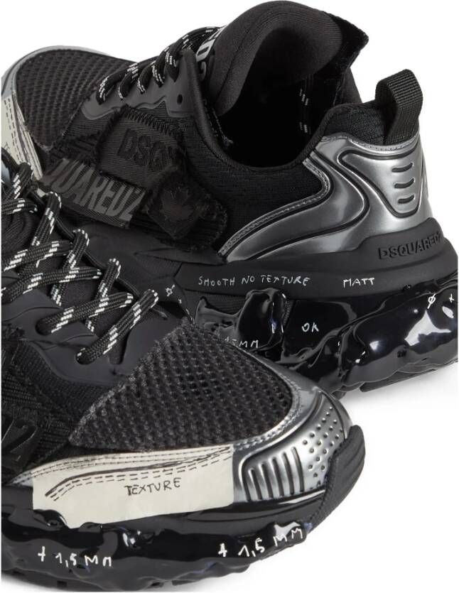 Dsquared2 Zwarte Sneakers met Polyester en Polyurethaan