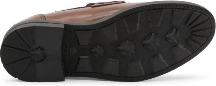 Duca di Morrone Bruin Leren Mocassins Herfst Winter Mannen