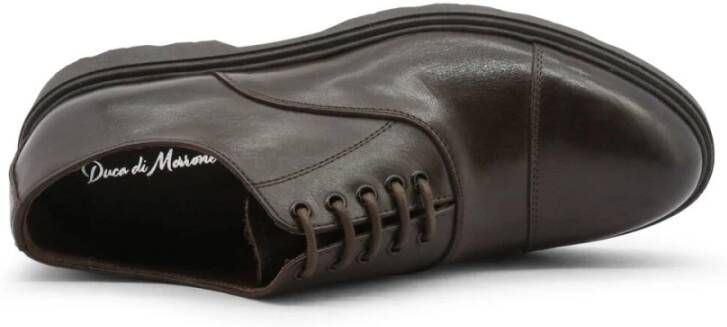 Duca di Morrone Bruine Leren Veterschoenen Brown Heren
