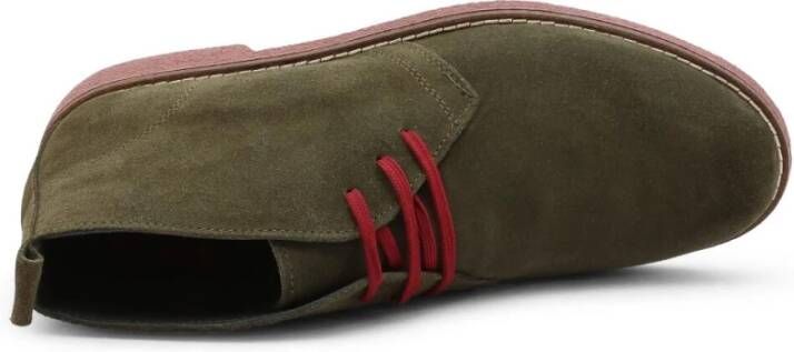 Duca di Morrone Groene Suède Veterschoenen Lente Zomer Green Heren