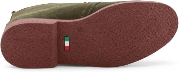 Duca di Morrone Groene Suède Veterschoenen Lente Zomer Green Heren