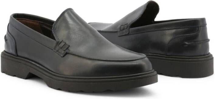 Duca di Morrone Leren Donkerblauwe Mocassins Blue Heren