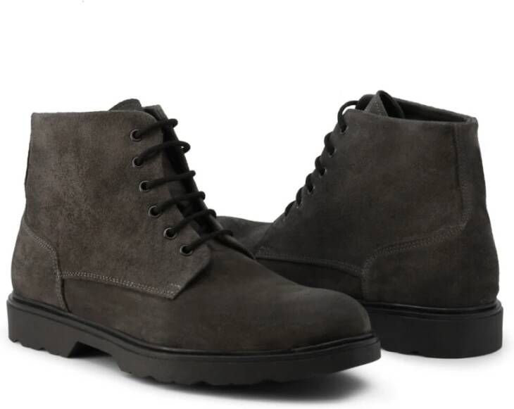 Duca di Morrone Suede Gray Heren Enkellaarzen Gray Heren