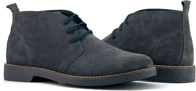 Duca di Morrone Suede Gray Veterschoenen Lente Zomer Gray Heren