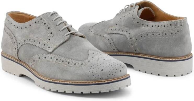 Duca di Morrone Tancredi Suède Veterschoenen Grijs Gray Heren