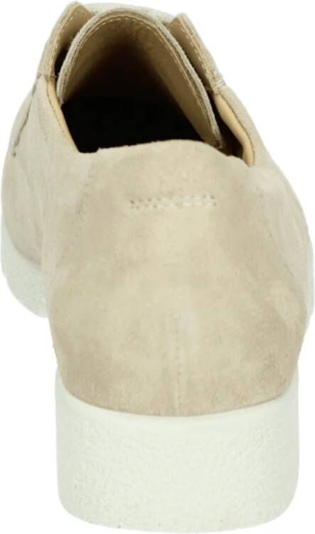 Durea Beige Suède Lage Hak Schoenen