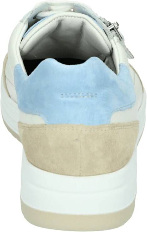 Durea Sportieve Lage Dames Sneakers Wit Patroon