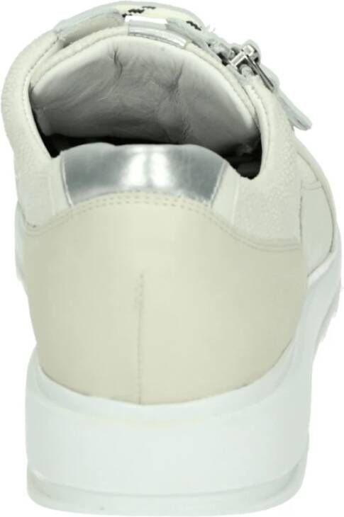 Durea Sportieve Lage Dames Sneakers Wit Patroon