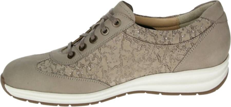 Durea Sportieve Lage Damesschoenen Taupe Nubuck