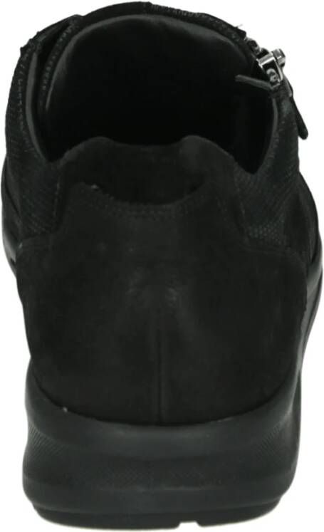 Durea Sportieve Lage Damesschoenen Zwart Nubuck
